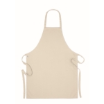Kitchen apron with organic cotton, 200 g/m2 beige colour third view