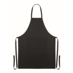 Kitchen apron with 2 front pockets, organic cotton, 200 g/m2 black colour sixth view