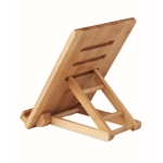 Foldable tablet or smartphone stand made of bamboo wood colour fourth view