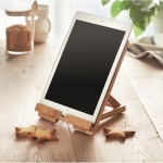 Foldable tablet or smartphone stand made of bamboo wood colour second ambient view