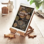 Foldable tablet or smartphone stand made of bamboo wood colour second ambient view 2