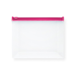 Airtight plastic toiletry bag with coloured zipper pink colour