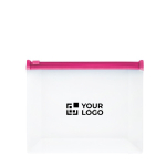 Airtight plastic toiletry bag with coloured zipper main view