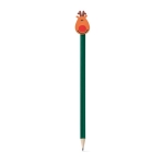 Pencil with rubber Santa Claus figure for children green colour