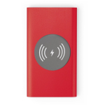 Aluminium wireless power charger, 4000 mAh red colour