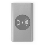 Aluminium wireless power charger, 4000 mAh silver colour