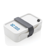 Promotional plastic lunchbox with divider and cutlery, 1.2 L white colour