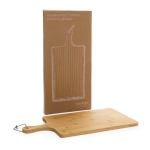 Promotional bamboo cutting and serving board with rope wood colour