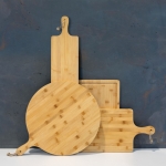 Personalised round bamboo chopping and serving board, Ø40 cm wood colour