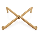 Bamboo laptop and tablet stand in individual pouch wood colour