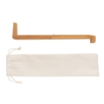 Bamboo laptop and tablet stand in individual pouch wood colour