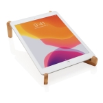 Bamboo laptop and tablet stand in individual pouch wood colour