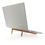 Bamboo laptop and tablet stand in individual pouch wood colour