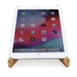 Bamboo laptop and tablet stand in individual pouch wood colour