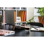 Bamboo laptop and tablet stand in individual pouch wood colour