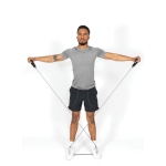 Fitness resistance tube with personalised pouch black colour