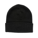Sustainable promotional beanies from recycled material black colour second view