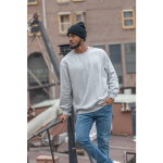 Sustainable promotional beanies from recycled material black colour ambient view