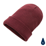Sustainable promotional beanies from recycled material red colour