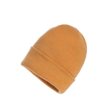 Sustainable promotional beanies from recycled material orange colour