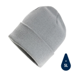 Sustainable promotional beanies from recycled material light grey colour