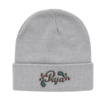 Sustainable promotional beanies from recycled material light grey colour
