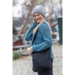 Sustainable promotional beanies from recycled material light grey colour ambient view