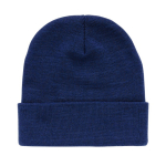 Sustainable promotional beanies from recycled material navy-blue colour