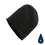 Eco winter hats with logo patch and classic design black colour