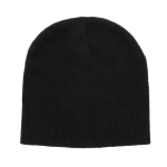 Eco winter hats with logo patch and classic design black colour