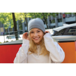 Eco winter hats with logo patch and classic design