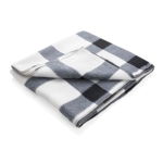 Soft promotional plaid fleece blanket, 180 g/m² white colour