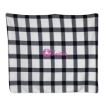 Soft promotional plaid fleece blanket, 180 g/m² white colour