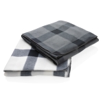 Soft promotional plaid fleece blanket, 180 g/m² white colour