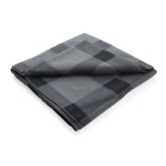 Soft promotional plaid fleece blanket, 180 g/m² graphite colour