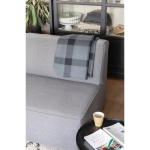 Soft promotional plaid fleece blanket, 180 g/m² graphite colour