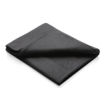 Light polar fleece blanket with carry pouch, 160 g/m² black colour