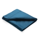 Light polar fleece blanket with carry pouch, 160 g/m² navy-blue colour