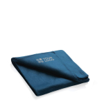 Light polar fleece blanket with carry pouch, 160 g/m² navy-blue colour printing view