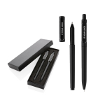 Pen set with metallic finish, blue ink black colour