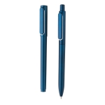 Pen set with metallic finish, blue ink blue colour