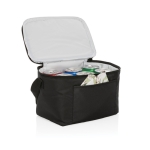 Recycled branded cooler bags for 6 cans black colour