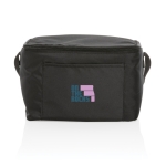 Recycled branded cooler bags for 6 cans black colour