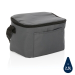 Recycled branded cooler bags for 6 cans graphite colour