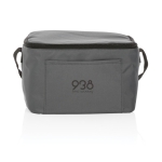 Recycled branded cooler bags for 6 cans graphite colour