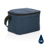 Recycled branded cooler bags for 6 cans navy-blue colour