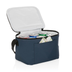 Recycled branded cooler bags for 6 cans navy-blue colour third view