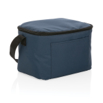 Recycled branded cooler bags for 6 cans navy-blue colour sixth view