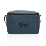 Recycled branded cooler bags for 6 cans navy-blue colour view with logo