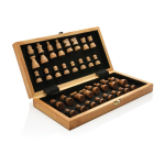 Promotional foldable chess set for events and giveaways brown colour